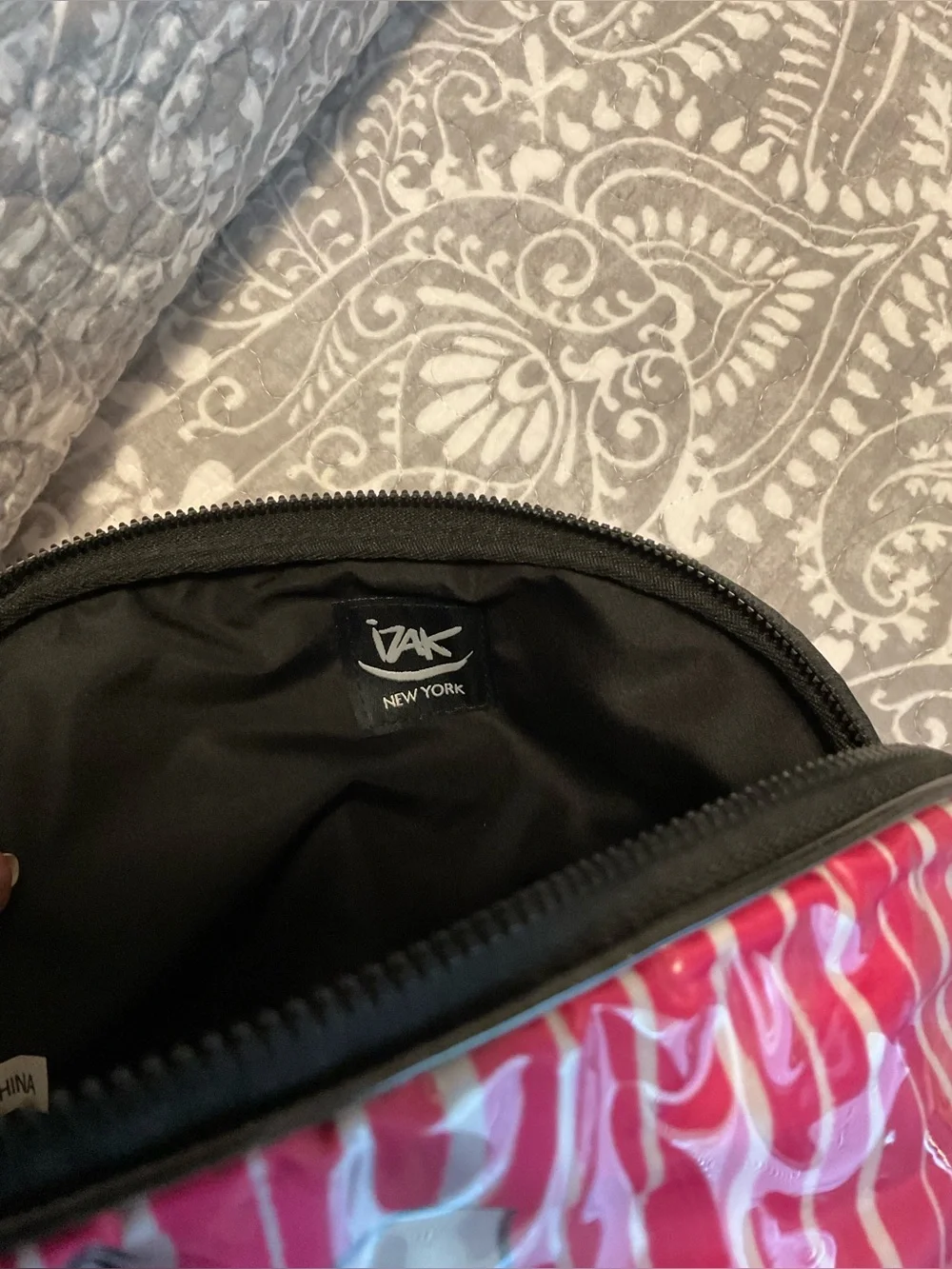 Izak Zenou Plastic Coated I’ve Been Chic’ed Zippered Bag